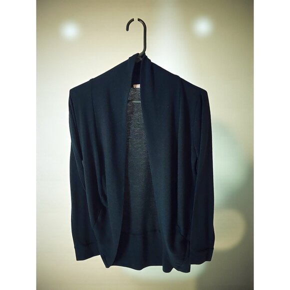 Papaya Dark Green Open Front Drape Cardigan – Lightweight Soft Knit Sweater - Picture 1 of 6